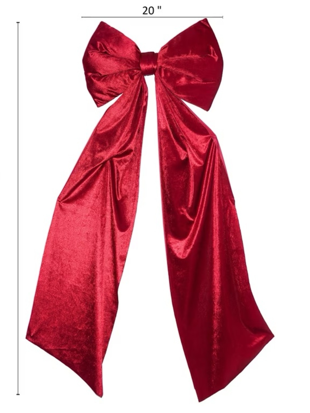 My Texas House Red Jumbo Satin Christmas Tree Topper Bow, 20"x60"